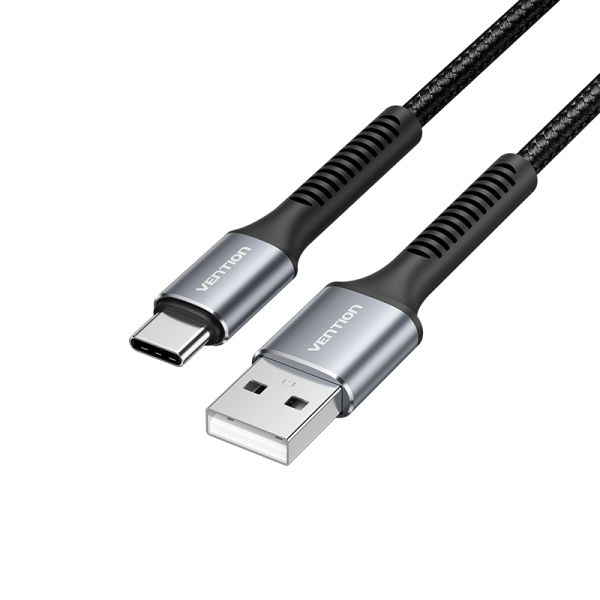 Vention Cable de Datos - USB 2.0 a USB-C - Aluminio - 480Mbps - 3A, 15W - Color Negro