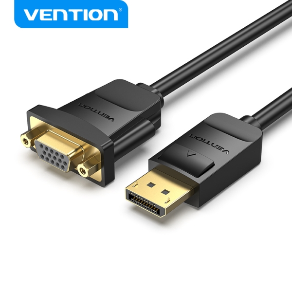 Vention HBSBB Cable DisplayPort a VGA Hembra - Contactos Dorados - Transicion HD - Color Negro