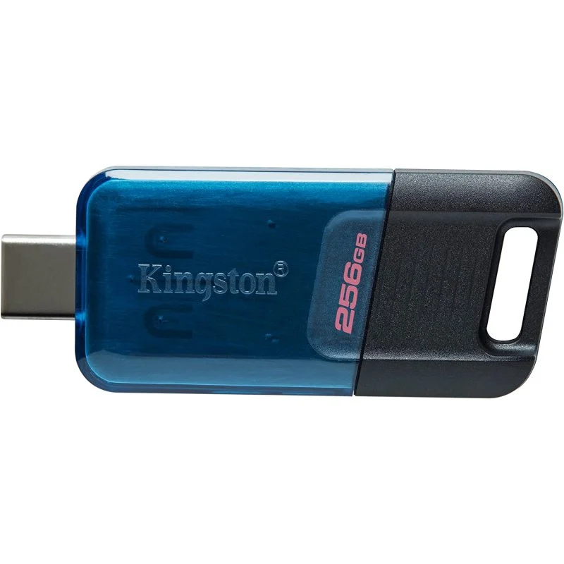 Kingston DataTraveler 80M Memoria USB-C 3.2 Gen 1 256GB - 200 MB/s en Lectura - Color Azul/Negro (Pendrive)