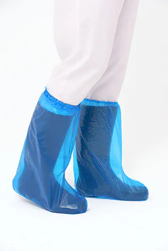 Santex Cubre Botas de Polietileno 40mic - Con Ajuste Elastico - Conforme (UE) 2016/425 - Color Azul