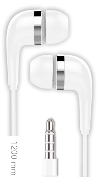 TechOneTech BSK Auriculares con Microfono Integrado - Conexion Jack 3.5mm - Asistente Voz - Cable de 1.20m - Color Blanco