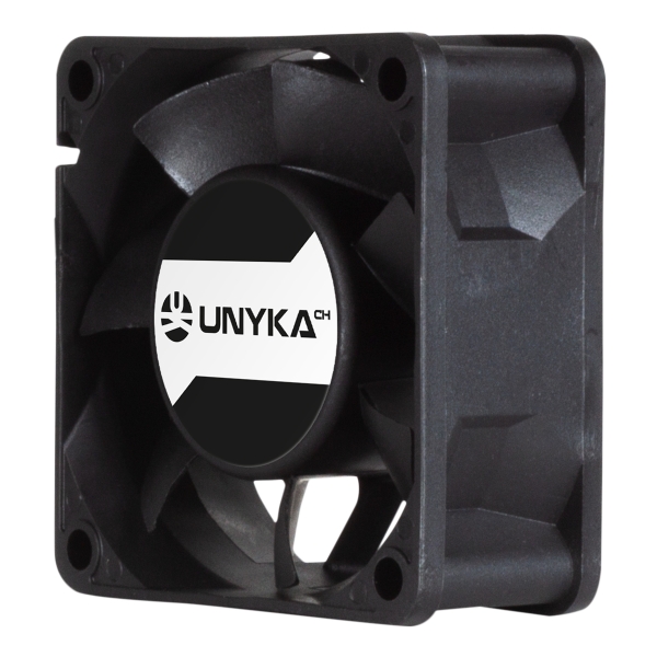 Unykach Server Ventilador 60mm de Doble Bola - Velocidad Max. 3000rpm - Conector de 4 Pines con Control de Temperatura - Color Negro