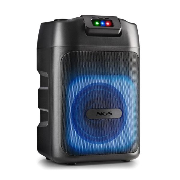 NGS Wild Club Altavoz Portatil 80W TWS Bluetooth 5.2 - Iluminacion Laser al Ritmo de la Musica - USB, TF y Aux In - Autonomia hasta 6h - Color Negro