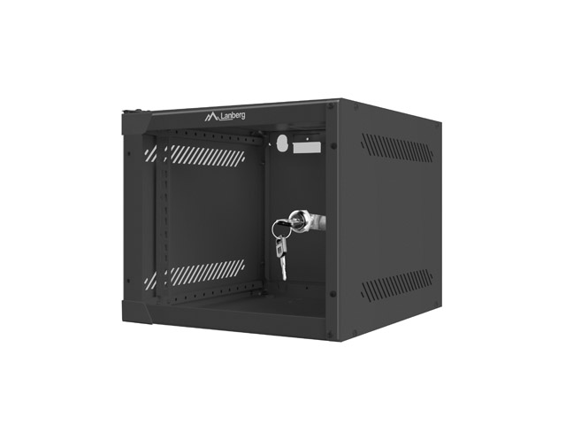 Lanberg WF10 Armario Rack 10" Mural 4U - Medidas 280x310x247 - Puerta de Cristal - Cerradura de Seguridad - Color Negro