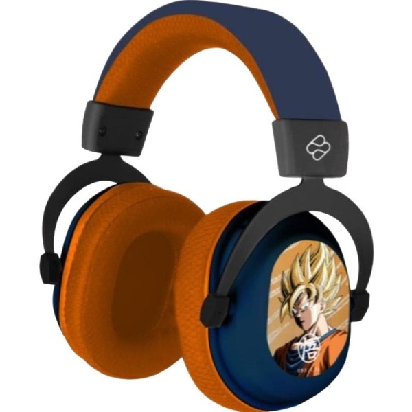 FR-TEC Dragon Ball Auriculares Gaming Trimodo con Microfono Integrado - Bluetooth, USB 2.4Ghz y Jack 3.5 - Diadema Ajustable - Almohadillas Acolchadas - Iluminacion LED RGB - Color Azul/Naranja