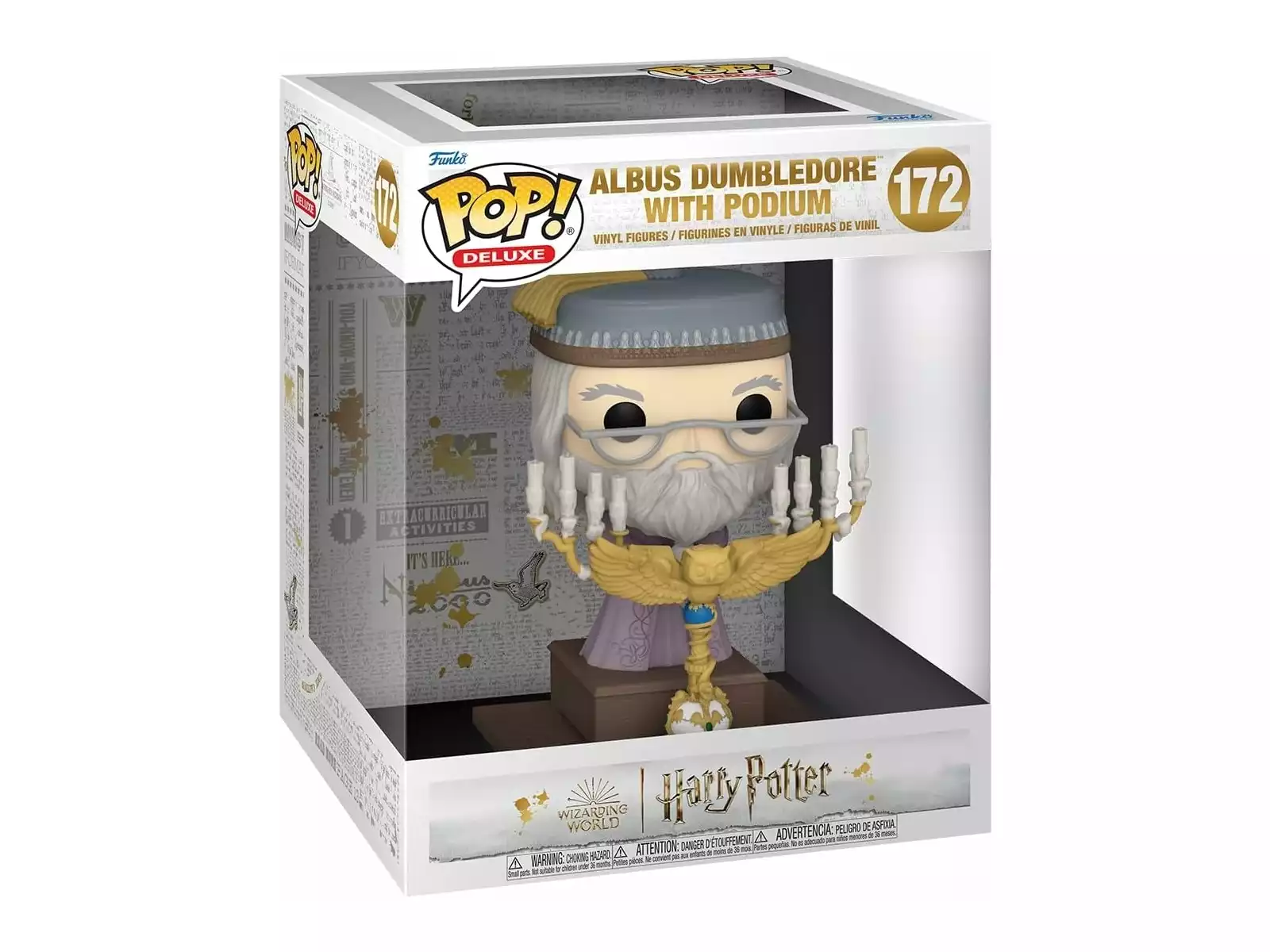 Funko Pop Deluxe Harry Potter Albus Dumbledore con Podium - Figura de Vinilo - Altura 12cm aprox.