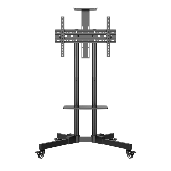 Unykach Soporte de Suelo con Ruedas para Pantallas 32"-75" - Bloqueo de Ruedas - Dos Bandejas - Peso Max 45Kg - VESA 600X400mm -