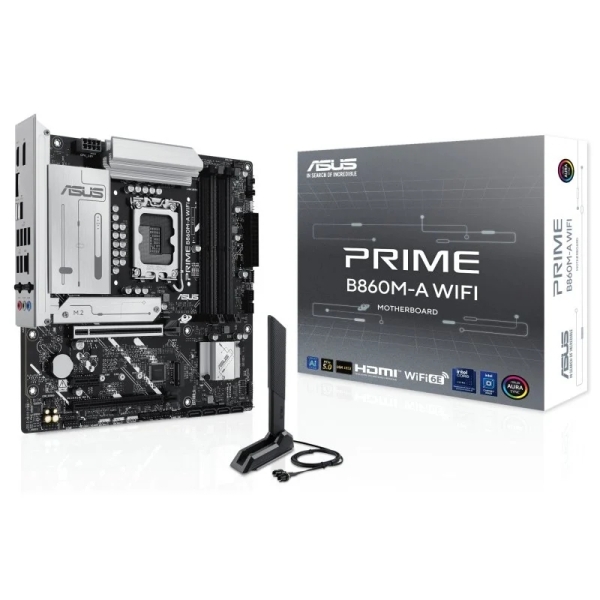 Asus Prime B860M-A WIFI Placa Base LGA 1851 - WiFi, Bluetooth, 4x DDR5, 2x M2, 4x SATA III, PCIe 4.0, 5.0, USB 2.0, 3.2, RJ-45,