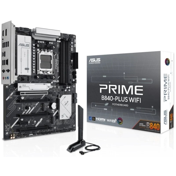 Asus Prime B840-PLUS WIFI Placa Base AM5 -WiFi, Bluetooth, 4x DDR5, 3x M2, 4x Sata III, PCIe 3.0, 4.0, USB 2.0, 3.2, USB-C, RJ-4
