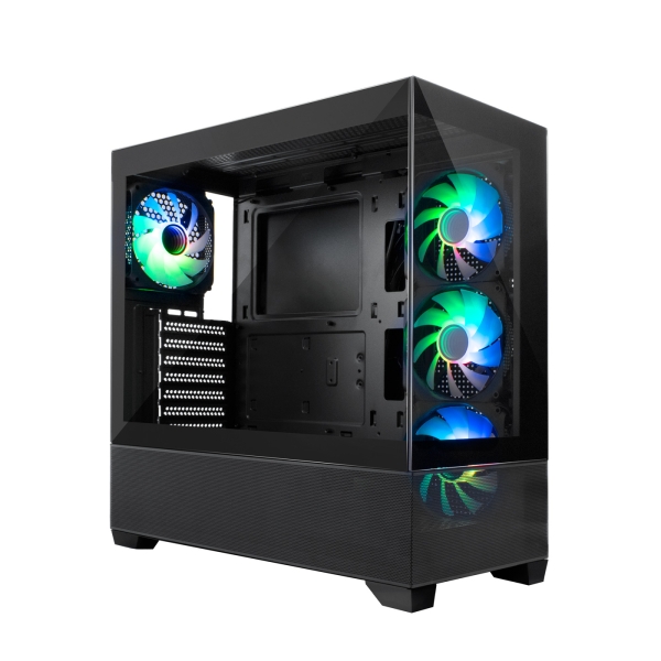 Coolbox GA250 Vision Caja Torre ATX, Micro ATX, Mini-ITX - Frontal y Lateral Cristal Templado - Tamaño HDD 2.5", 3.5" - USB-A 3.