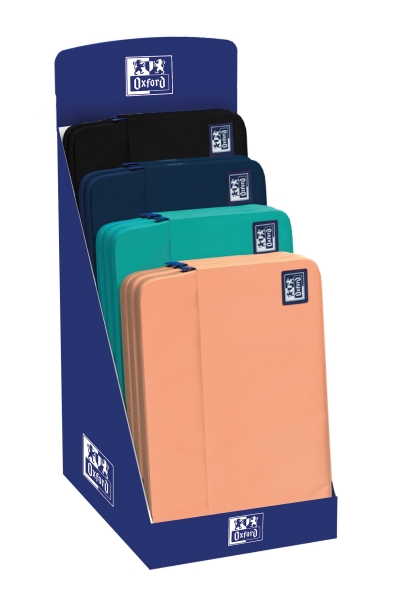 Oxford B-Case Expositor con 10 Fundas para Portatil hasta 16" - Compartimento Acolchado - Bolsillo Exterior con Cremallera - Colores Surtidos