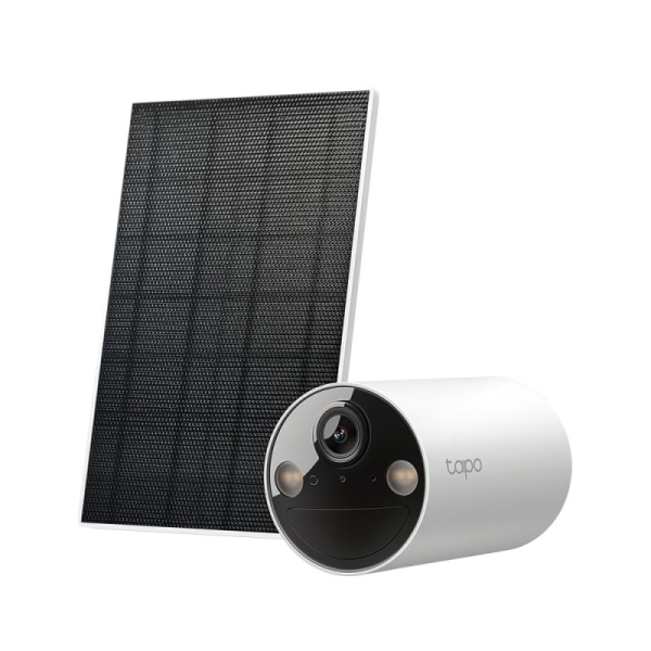 TP-Link TC82 Kit Camara de Seguridad IP WiFi 2K 3MP + Panel Solar Tapo A201 - Para Interior y Exterior - Vision Nocturna - Dete