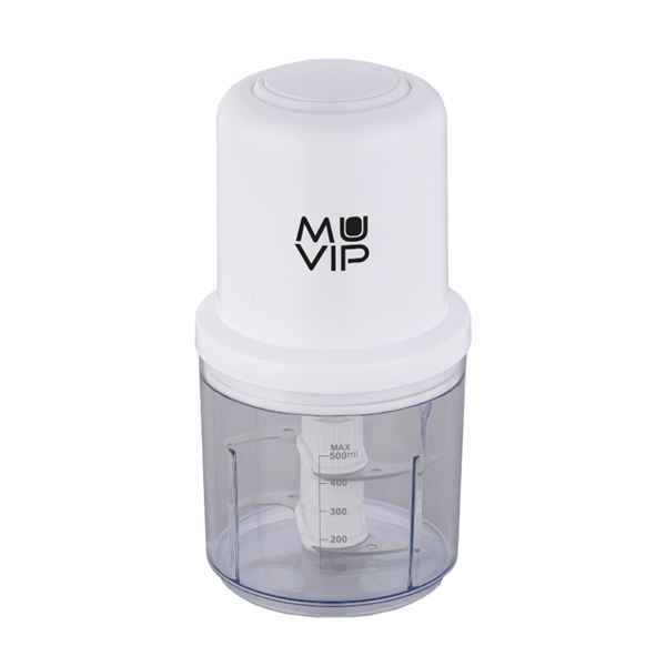 Muvip Picadora de Alimentos 400W - Recipiente con Capacidad 0.5L - Cuchillas de Acero Inoxidable - Botón para Control de Velocid