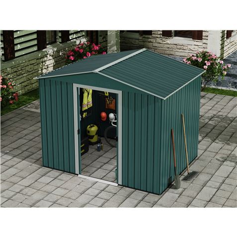 Sungarden Caseta de Metal - Puerta Corredera - 4,5M2 - Color Verde