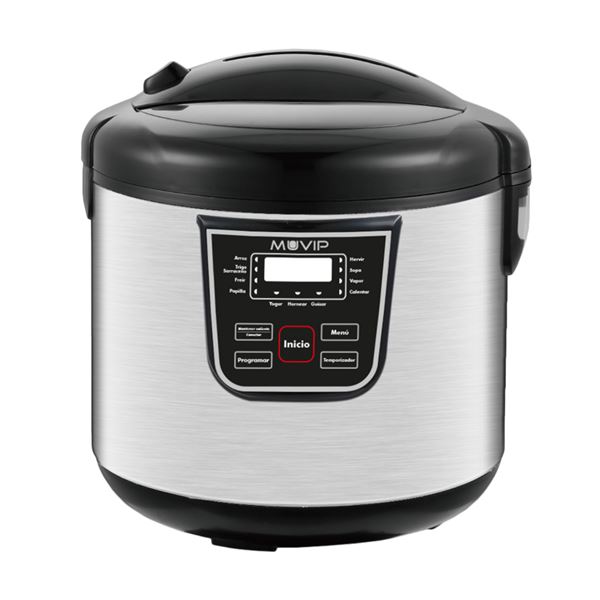 Muvip Olla a Presion Electrica - 5 Litros - 11 Programas Disponibles - 900W - Display LED - Acero Inoxidable - Totalmente Desmon