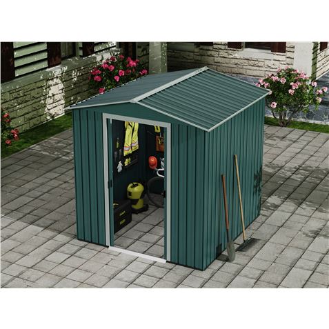Sungarden Caseta de Metal - Puerta Corredera - 3,36M2 - Color Verde
