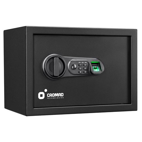 Cromad Caja Fuerte Electronica - Alto Nivel de Seguridad - De 4 a 8 Digitos - Huella Dactilar - Bisagras Ocultas - Incluye Llave