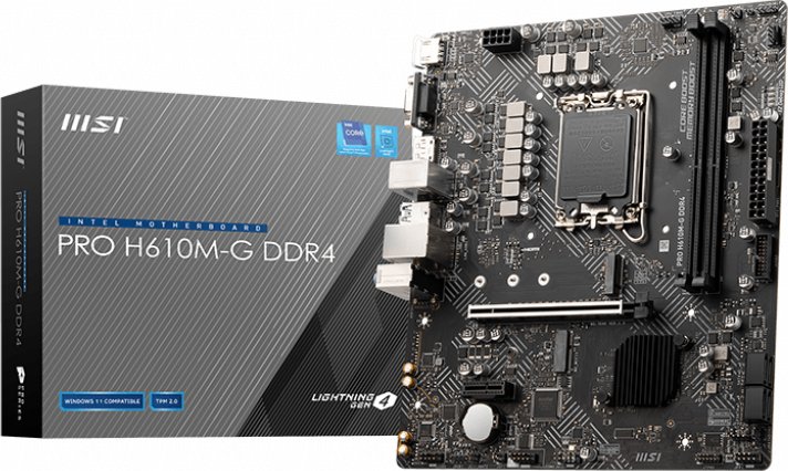 MSI Placa Base PRO H610M-G Intel 1700 2xDDR4 - HDMI, VGA, DP, M.2, USB3.2, MicroATX