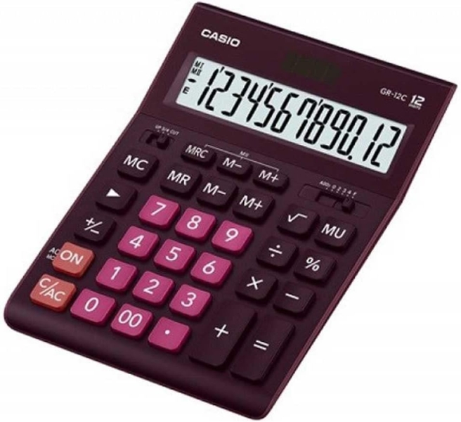 Casio GR-12C Calculadora de Sobremesa de 12 Digitos - Pantalla Extragrande - Simbolos de Comando de Funcion - Alimentacion Solar