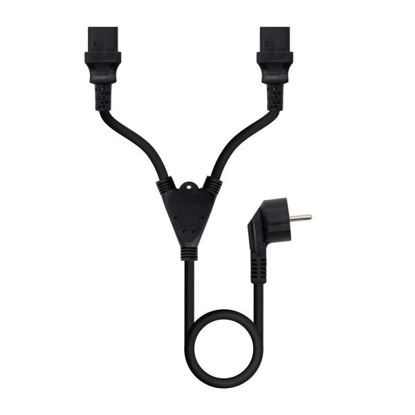 Nanocable Cable de Alimentacion CEE7 Macho a 2x C-13 Hembra 3m - Color Negro