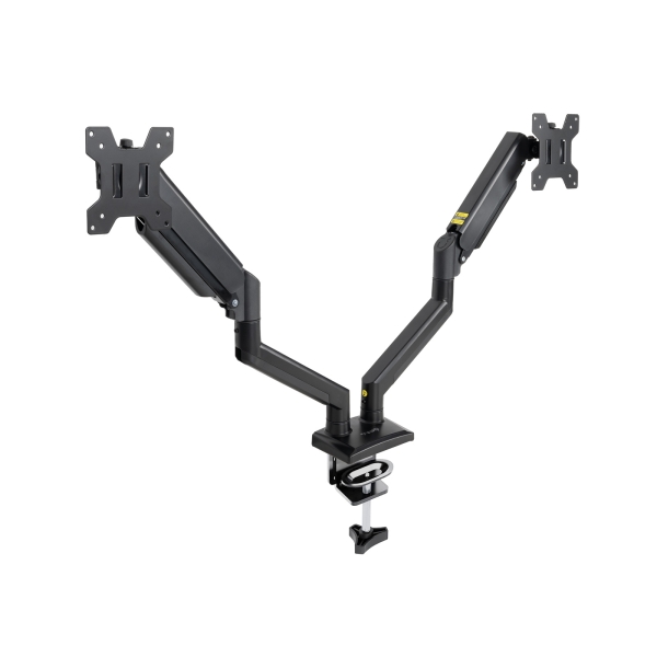 Tooq Soporte de Mesa con Brazos Articulados para 2 Monitores de 13"-34" - Giratorio e Inclinable - Piston de Gas - Peso Max 10kg