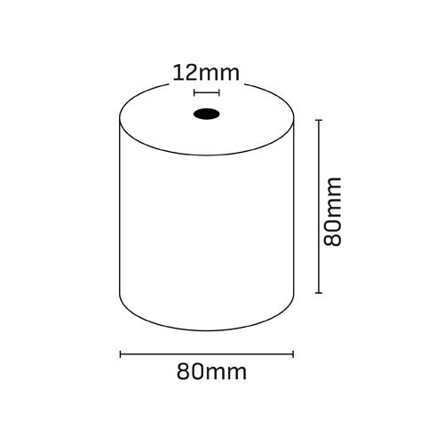 Oqonos Rollo de Papel Termico 80x80x12mm, Libre de BPA, FSC, 74.2 metros, 55 gramos