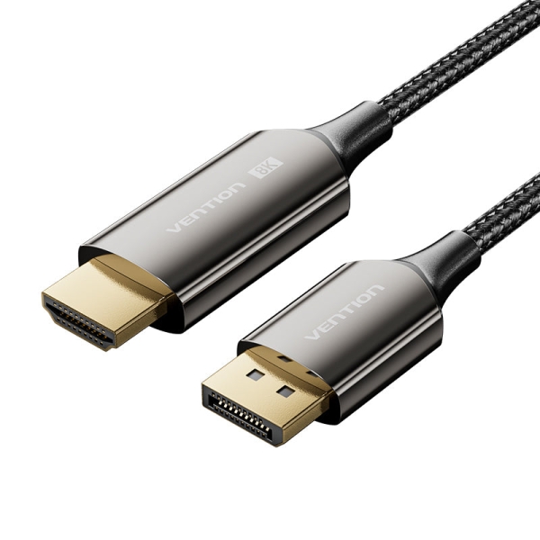 Vention Cable DisplayPort Macho 1.4 8K a HDMI 2.1 8K - 1.8m - Trenzado - Color Negro