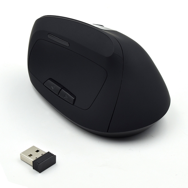 Ewent Raton Inalambrico 2.4hz - Raton Vertical Ergonomico - DPI Seleccionable 800-1200-2400dpi -Bateria Recargable de Litio 400m