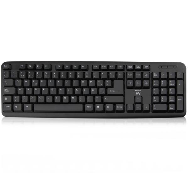 Ewent Teclado con Cable - Diseño Slim - Cable USB-A de 1.35m - Color Negro