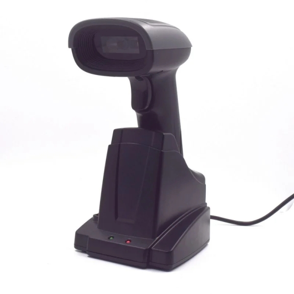 Ewent EW3440 Lector de Codigos de Barras 1D/2D Inalambrico - Wireless y Bluetooth - Autonomia hasta 7h - Base Inteligente - Color Negro