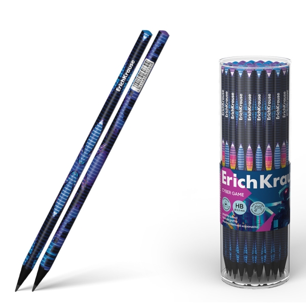 Erichkrause Cyber ??Game Lapiz de Grafito Triangular HB - Mina de 2.2mm - 2 Diseños Surtidos