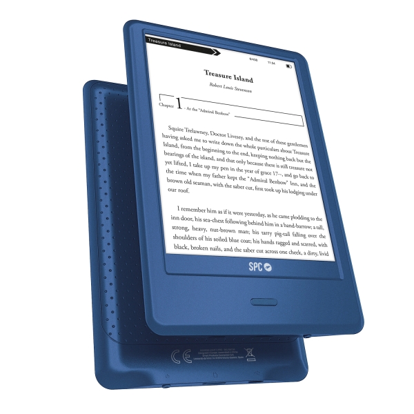 SPC Dickens Light 2 Pro Ebook - Pantalla Retroiluminada 6" Tactil -  Tinta Electronica - 8GB de Almacenamiento - Fino y Ligero - Autonomia de un Mes - Giro 90º -  Color Azul