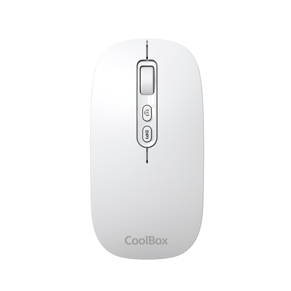 Coolbox W02 Raton Inalambrico - Bluetooth y RF 2.4GHz - Super Ligero - Boton Acceso Copilot - Recargable Por USB-C - DPI Ajustab