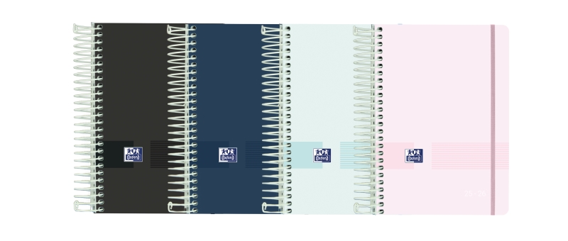 Oxford Live & Go Agenda Escolar 25/26 Espiral Semana Vista - Tamaño 8º - Tapa de Plastico Opaco - Esquinas Microperforadas - Esp