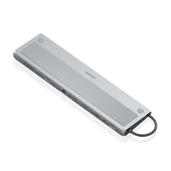 Aisens USB-C Dock 12 en 1 - USB-C a 2xHDMI - 1xDisplayPort - 1xRJ45 - 3xUSB-A USB3.0 - 1xUSB-C - 1xUSB-C PD - 1xSD - 1xMicro SD