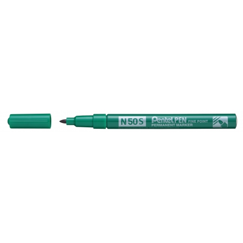 Pentel Pen N50S Rotulador Permanente - Punta Fina 3.18mm - Resistente a Agua y Luz - Color Verde