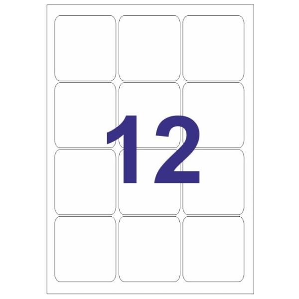 Multi3 Pack de 1.200 Etiquetas Tamaño 63.5x72mm - Adhesivo Permanente - Cantos Romos - Color Blanco