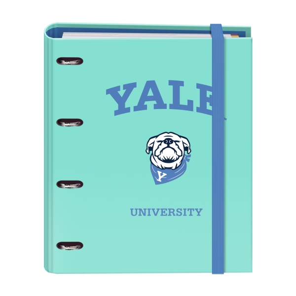 Dohe Yale Dog Carpeta de 4 Anillas Mixtas de 35mm con Recambio de 100 Hojas - Formato Folio - Cierre con Goma - Incluye 4 Separadores y Sobre de Polipropileno