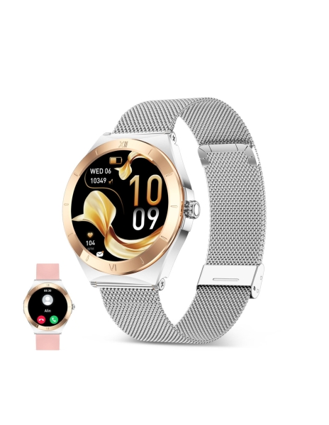 Ksix Lya Reloj Smartwatch Pantalla 1.19" AMOLED - Autonomia hasta 5 dias - Resistencia al Agua IP68 - Color Plata