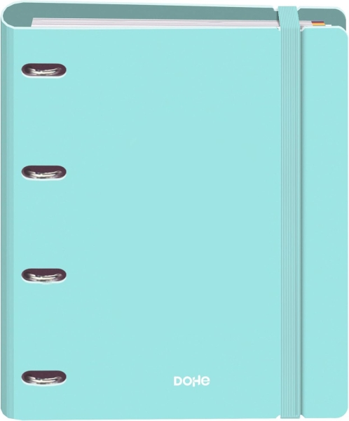 Dohe Serenity Polyfoam Carpeta de 4 Anillas Mixtas de 35mm A4 Recambio 100 Hojas Cuadricula 5mm - Cubierta de Polyfoam 2mm - Cierre con Goma - Incluye 4 Separadores y Sobre de Polipropileno - Color Verde
