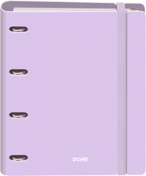 Dohe Serenity Polyfoam Carpeta de 4 Anillas Mixtas de 35mm A4 Recambio 100 Hojas Cuadricula 5mm - Cubierta de Polyfoam 2mm - Cierre con Goma - Incluye 4 Separadores y Sobre de Polipropileno - Color Morado