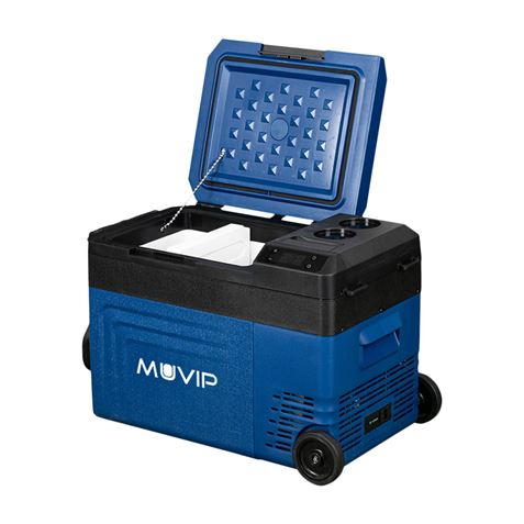 Muvip Nevera Compresor Portatil Blue 22 Litros - Temperatura entre -20º/+20º - 60W - Doble Zona - Asas de Transporte y Tirador -