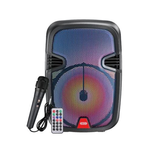 XO F51 Altavoz Karaoke - Bluetooth 5.0 - 10W - Funcion TWS - Iluminacion RGB - Microfono con Cable - Mando a Distancia - Color N