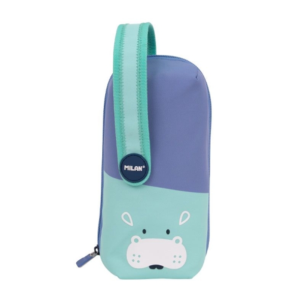 Milan Fun Animals Pack de 4 Estuches con Contenido de Serie - Contenido: Goma de Borrar, 2 Sacapuntas, Lapiz, 1 Boligrafo Sway A