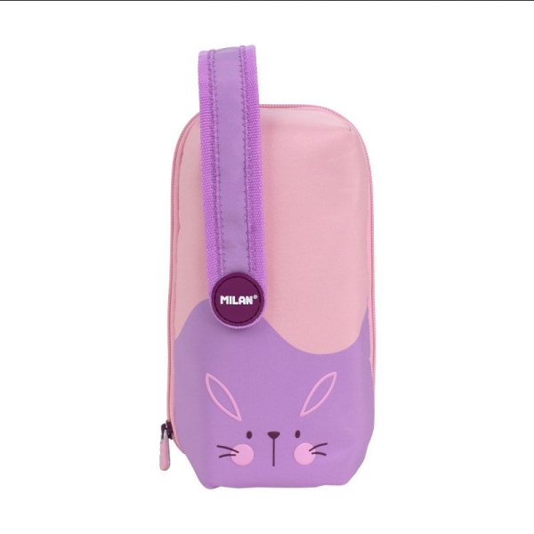 Milan Fun Animals Pack de 4 Estuches con Contenido de Serie - Contenido: Goma de Borrar, 2 Sacapuntas, Lapiz, 1 Boligrafo Sway A