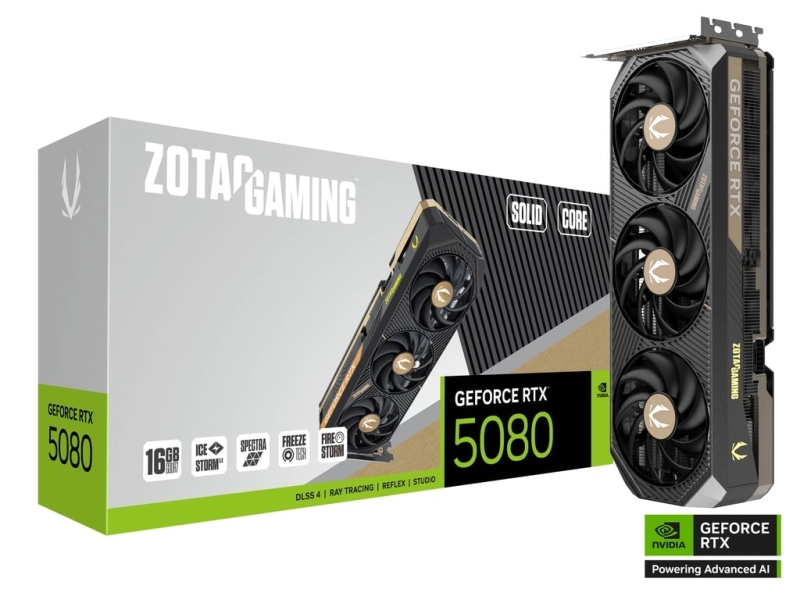 Zotac Gaming GeForce RTX 5080 Solid Core Nvidia 16 GB GDDR7