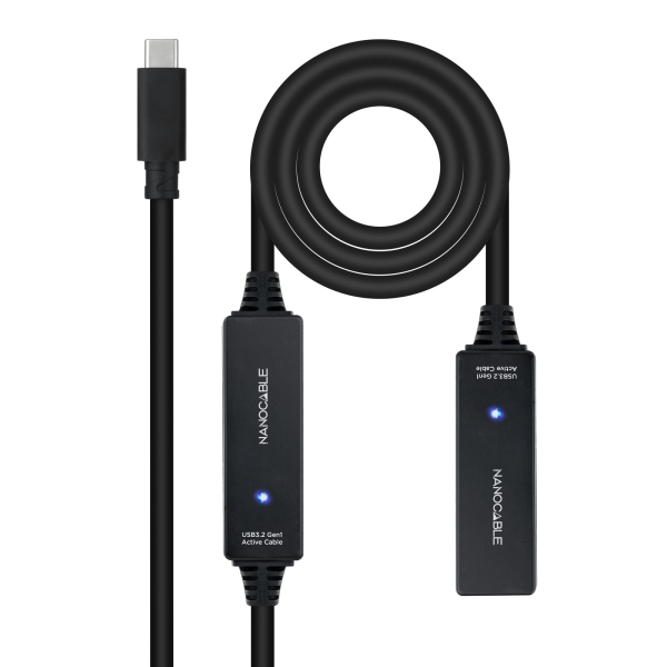 Nanocable 10.01.1312 cavo USB USB 3.2 Gen 1 (3.1 Gen 1) 10 m USB C Nero