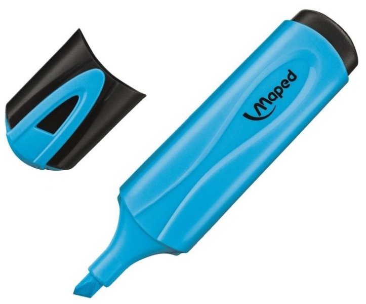 Maped Peps Classic Marcador Fluorescente - Punta Biselada - Trazo de 1 a 5mm - Ideal para Subrayar y Resaltar - Color Azul