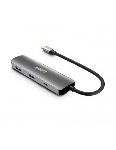 Urban Factory MHC40UF replicatore di porte e docking station per laptop Cablato USB 3.2 Gen 1 [3.1 Gen 1] Type-C Grigio (HUBEE