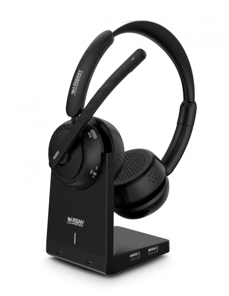 Urban Factory MOVEE MAX Auricolare Wireless A Padiglione Giocare USB tipo A Bluetooth Base di ricarica Nero (MAX: BT 5.2 HEASDE